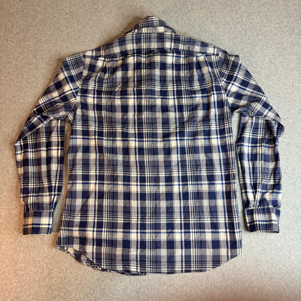 Polo Ralph Lauren Performance Mens Blue Plaid Button Down Shirt Medium - Picture 4 of 8